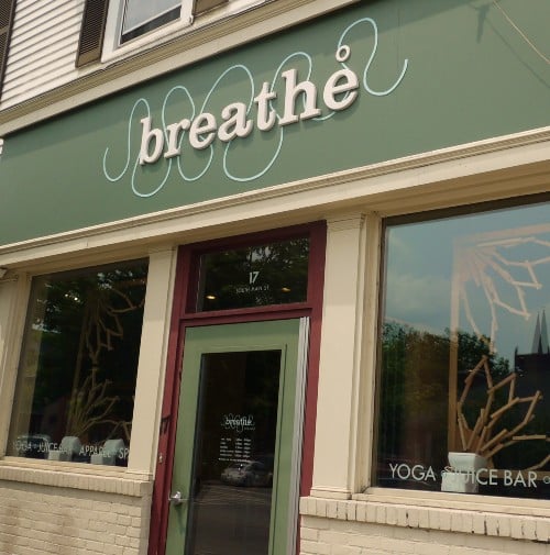 Breathe Yoga Studio Sign