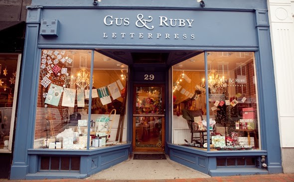 Showing a metal lettering Gus and Ruby