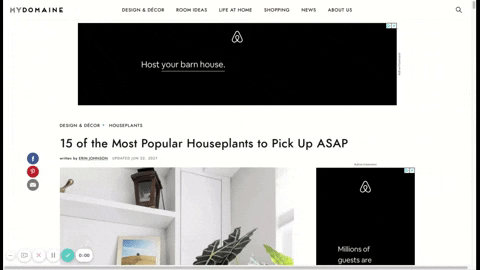 Airbnb Banner ad placement at Top horizontal