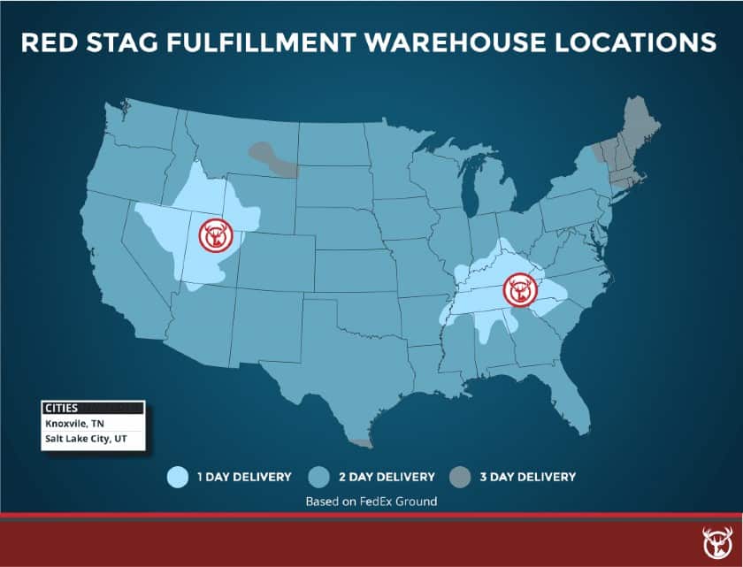 Red Stag Fulfillment Warehouse Locations