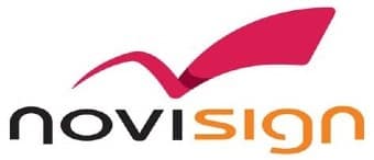 NoviSign logo that links to NoviSign website in a new tab.