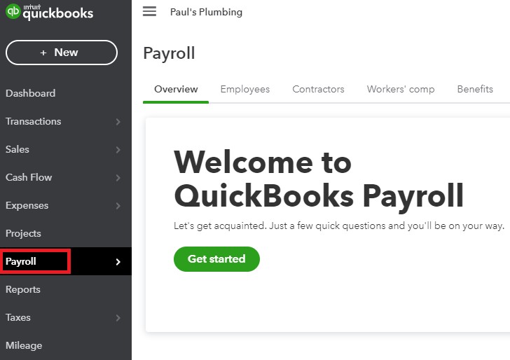 Activate QuickBooks Payroll from QuickBooks Online