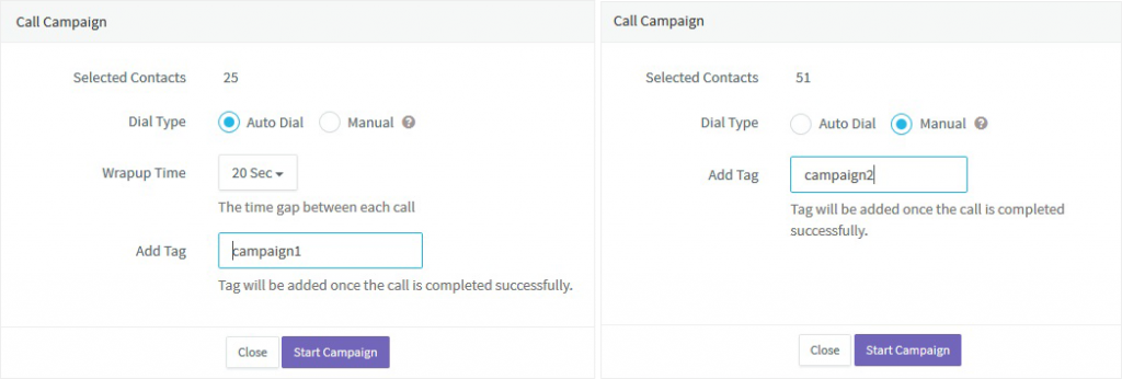 Agile CRM Auto Dialing Campaign Configuration