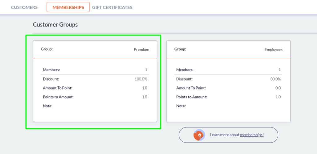Screenshot of Imonggo loyalty programs