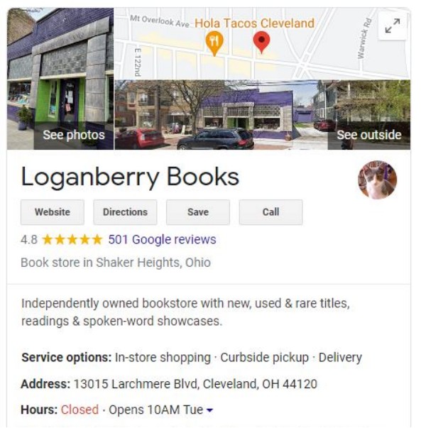 Loganberry Books Google Business Profile