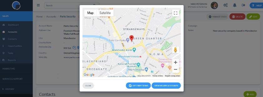 Really Simple Systems Google map integrations.
