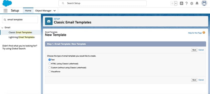 Salesforce email templates management.