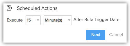Zoho CRM scheduled automation actions.