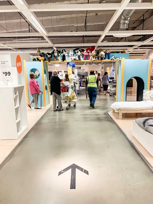 Sample of forced floor in a department store.