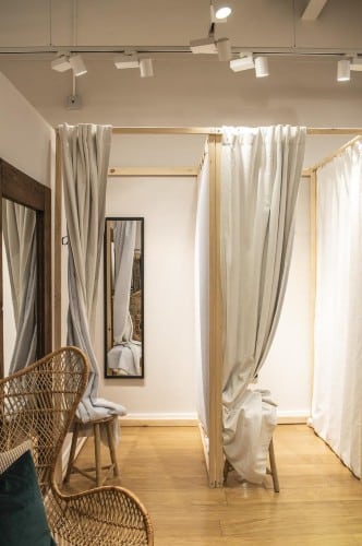 DIY Suspended Fitting Room for Boutique