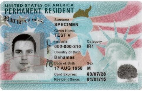 Permanent resident ID card.