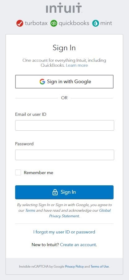 Signing Into Your QuickBooks Account