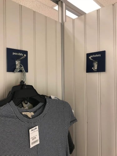 Store labels and clothes.