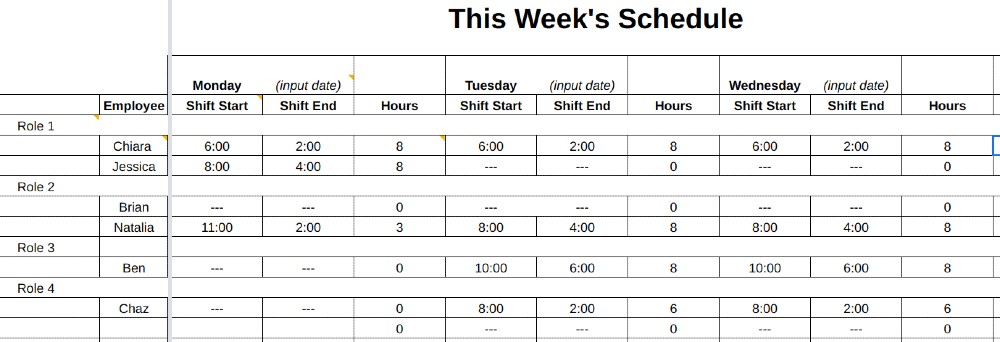 hotel front desk shift scheduler