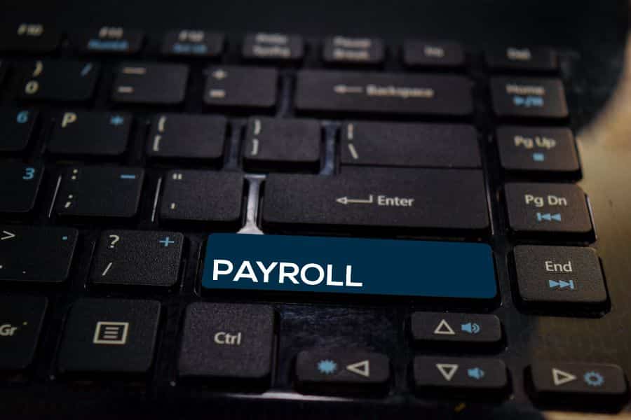 Payroll written in keyboard