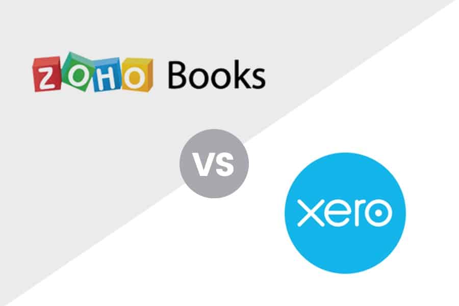 Zoho books vs Xero logo.