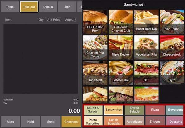 Screenshot of Rezku ordering screen