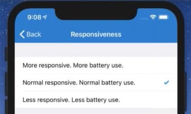 Screenshot of TripLo Setting Up Tracking Responsiveness