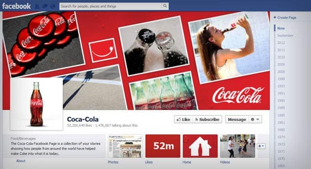 Screenshot of Coca Cola uses Facebook to Reach Its Audience