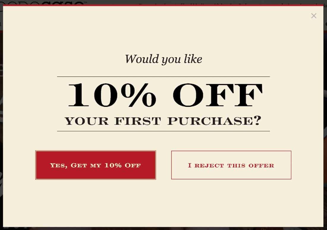 Customer Loyalty Program with Popup Ads.