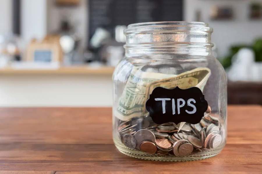 Tip Jar with Money