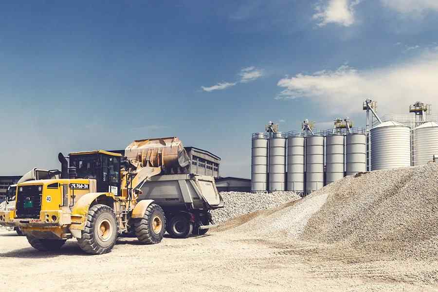 heavy construction loader bulldozer at construction area