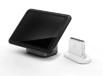 iPad stand and a chip and swipe card reader