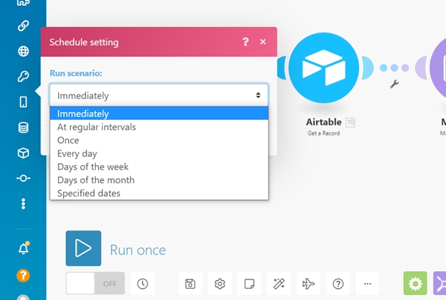 Airtable and Mailchimp Email Scheduler Integration