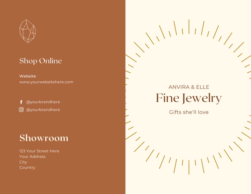 Anvira And Elle Fine Jewelry Bi-fold Brochure