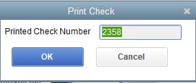 Skjermbilde Av QuickBooks Desktop Skriv Inn Sjekknummeret