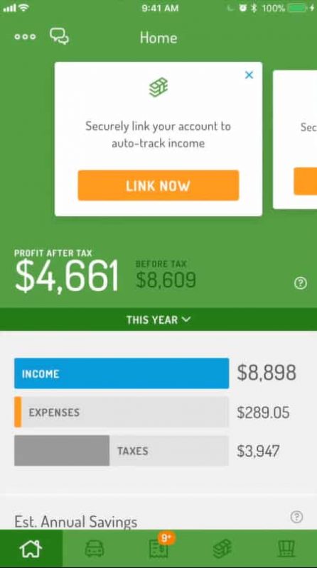 Screenshot of Hurdlr Income and Expense Overview