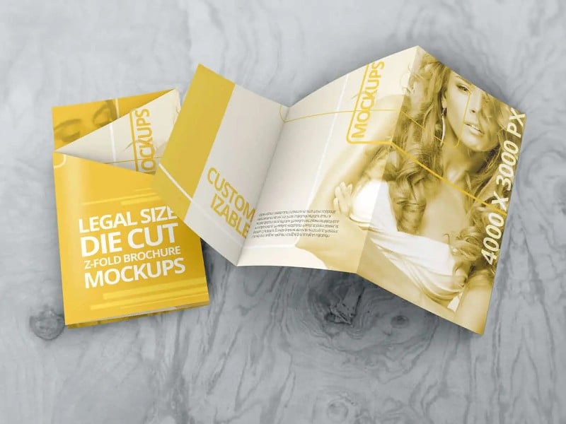 Geometric shaped brochure mockups.