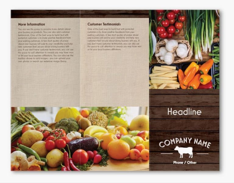 Vistaprint template example of Z-fold brochures.
