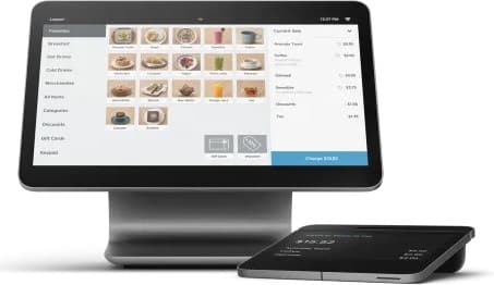 Square register and card reader.