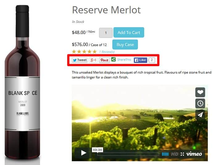 Showing wine direct social media options.