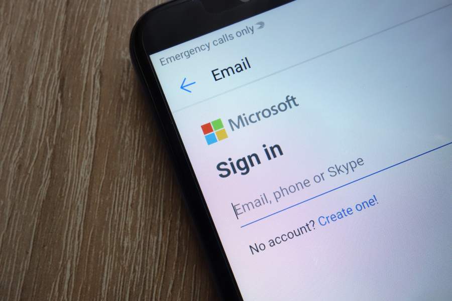 Signing in for a Microsoft account on a mobile app