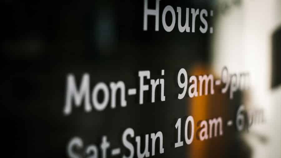 Retail store hours.