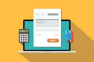 Online Invoice Technology Laptop Paper Work