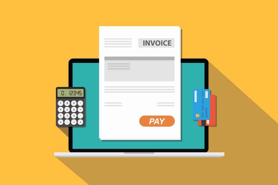 Online Invoice Technology Laptop Paper Work