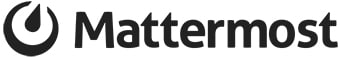Mattermost logo that links to the Mattermost homepage in a new tab.