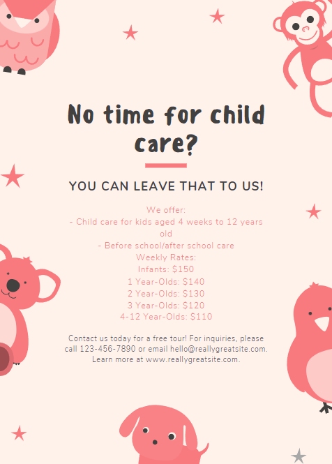 Cute Daycare Flyer from Canva