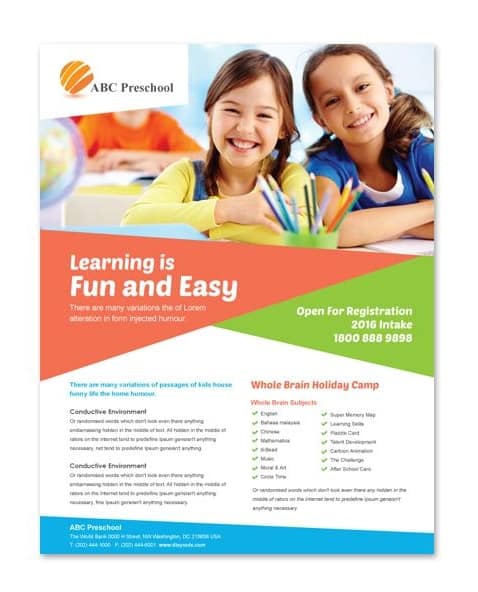 Preschool Education Flyer