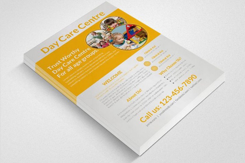 Professional Single sheet Daycare flyers