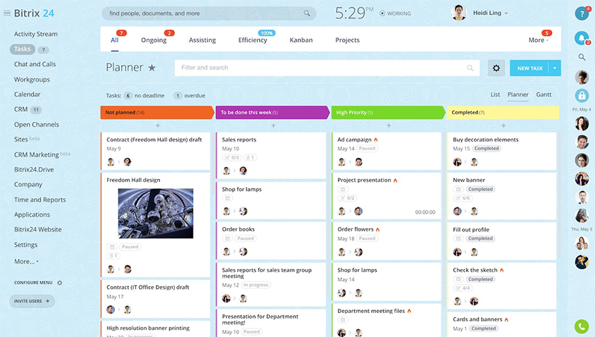 Screenshot of Bitrix24 Kanban Chart