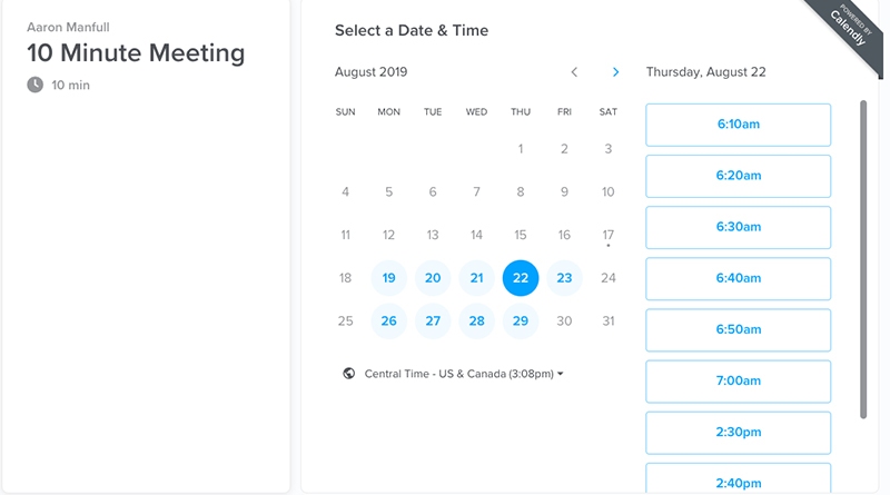 Calendly Schedule Portal