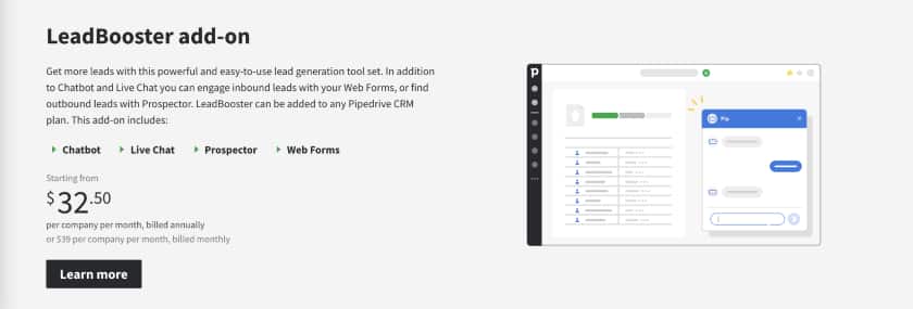 Pipedrive LeadBooster add-on