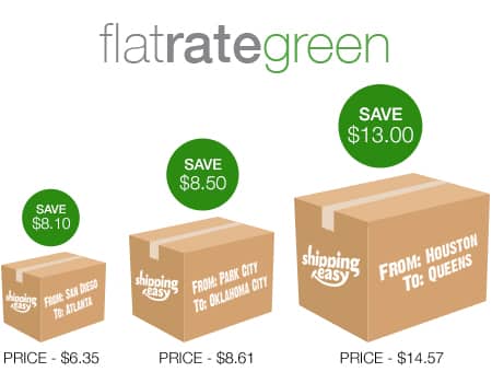 ShippingEasy Flat Rate Green pricing.