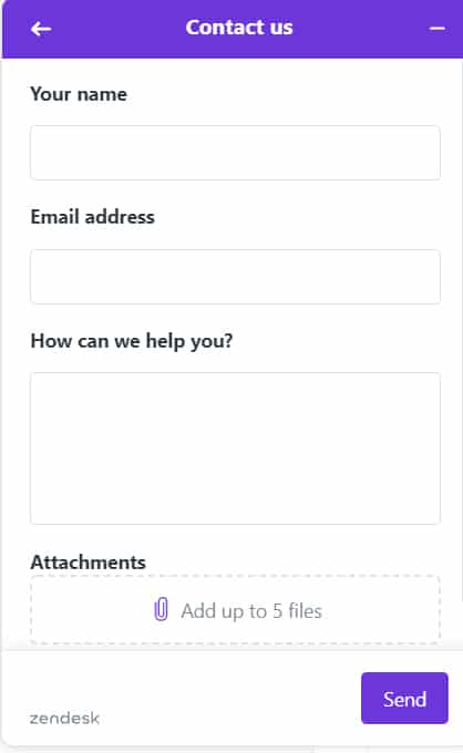 Screenshot of Shippo request form