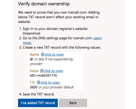 Verify Domain Ownership