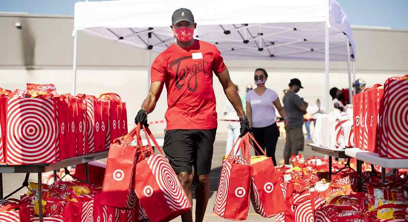 Screenshot of A Man From Target Corporation Carrying Bags
